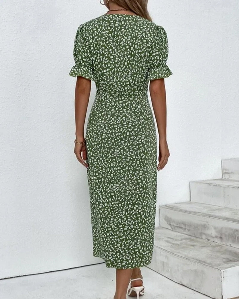 Sophie™ | Robe à Manches Courtes avec Imprimé Floral