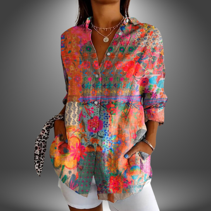 MERYL | BLOUSE IMPRIMÉE BOHO CHIC VIBRANTE