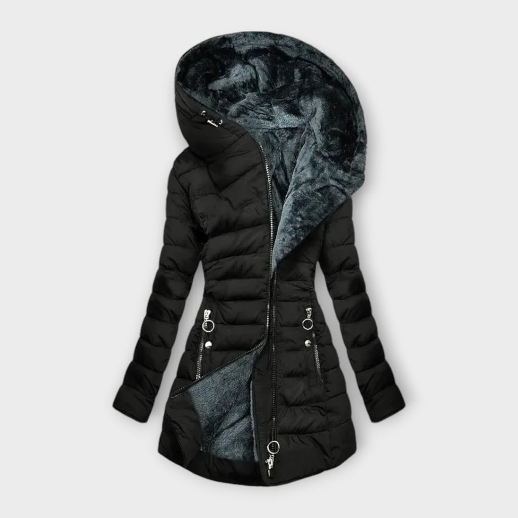 Marian | Slim-Fit Winter Coat with Fur Hood