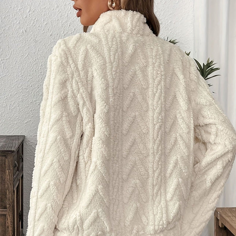 Isariel - Sweat à demi-zip doux avec poches chaudes