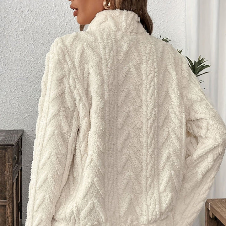 Isariel - Sweat à demi-zip doux avec poches chaudes