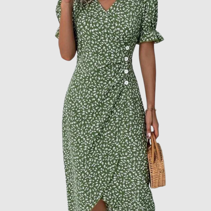 Sophie™ | Robe à Manches Courtes avec Imprimé Floral